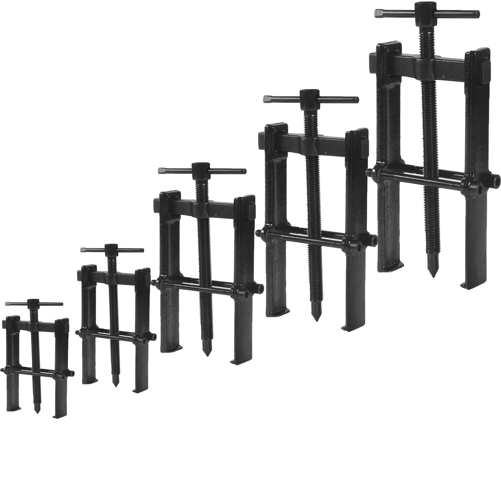 Photo 1 of TFONSIGI 2 Jaws Bearing Puller 5-Piece Set, 2'' 3'' 4'' 6'' 8" Adjustable Two Jaw Puller Remover Tool, Carbon Steel Pump Removing Kit for Wheel, Bearings, Gears, Motorcycle