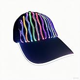 DreiMind Quilted LED Baseball Hat Light Up Fiber Optic Cap 7 Glowing Colors for Fun Styling at Parties Nighttime Outings USB Rechargeable Christmas Day
