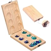 ZUNIPLEX Mancala Board Game - Board Game with Folding Wooden Board | Colorful Pieces, Strategic Families Board Game for Kids and Adults Party Gathering