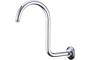 BESTILL 13 Inch S Shape Shower Head High Rise Extension Shower Arm and Flange, Chrome
