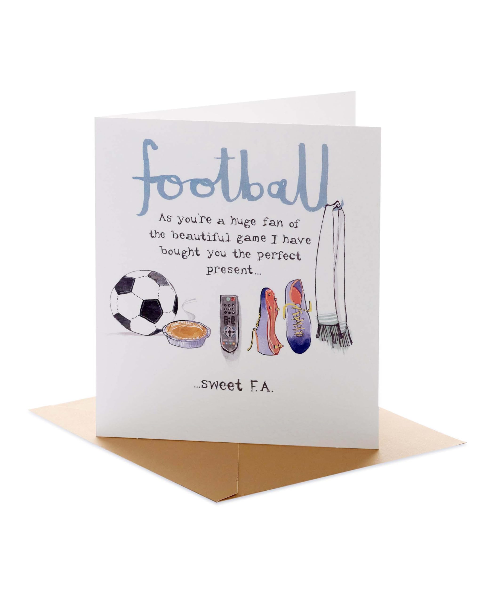 UK Greetings | Birthday Card | Happy Birthday Gifts | Him, Boys, Men | Football The Beautful Game Design | With Envelope | 137 mm x 159 mm