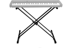 Knox Gear Adjustable Keyboard Stand - Double X Folding Electric Piano Stand for 88 Key and Smaller - Digital Piano Stand Keyboard Riser - Music Key Board Lift - Keyboard Instrument Accessories & Parts