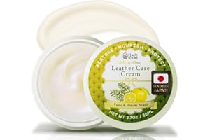 HIBINO | Premium Japanese Formulation Leather Cream Moisturizer - 80ml | Restore, Nourish & Protect | All-in-One Conditioner for Bags, Shoes, Jackets & Furniture | Made in Japan | Yuzu & Hinoki Aroma