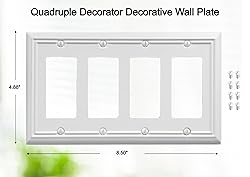 OKAWYC Quadruple Decorator Light Switch Cover Adler