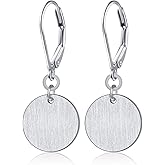 S925 Sterling Silver Disc Dots Circle Dangle Drop Stud Hoop Flat Earrings for Women Jewelry