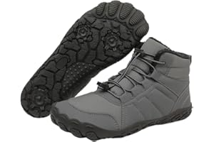 FRGITYGIFT Hike Winter Footwear Barefoot Boots Mens Womens, Waterproof Winter Snow Boots, Warm Ankle Booties, Wide Toe Barefoot Hiking Boots, Non-Slip Zero Drop Sole Hike Shoes for Hiking Walking Outdoor
