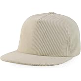Trendy Apparel Shop Unstructured 5 Panel Corduroy Flat Bill Snapback Cap
