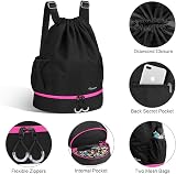 RYACO Drawstring Backpack Sports Gym Bag Large Water Resistant with Pockets view 2
