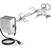 onlyfire Stainless Steel Grill Rotisserie Kit for Most Gas Grills | With 6W/110V Electric Motor, 28 x 0.35" Hexagon Spit Rod