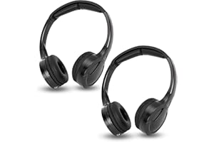 2Pcs Infrared IR Stereo Audio Earphone, Foldable Headphones, 2 Channel Cordless IR Headset for Car Headrest DVD