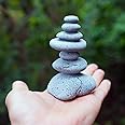 OwMell Balanced Stones Cairn Statue Garden Decor, Stacked Zen Rock Stone Decor, Small Fish Tank Decoration, Micro Landscape Decor 3.7"