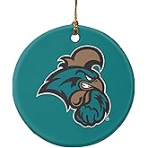 GRAPHICS & MORE Coastal Carolina University Primary Logo Porcelain Holiday Christmas Tree Ornament - 2.8" (7.1 cm)