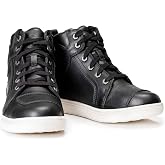 Milwaukee Leather Women's Thorn Black Leather Motorcycle Riding Shoes with Ankle Support - Shift Protection - MBL9329