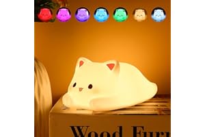ZKLiLi Night Light for Kids Lamp, 16 Colors Cat Lamp Cute Lamp, Dimmable Baby Night Lights for Nursery,Silicone Rechargeable Nightlight for Kids Room, Kawaii Room Decor Cat Decor,Cute Gifts for Girls