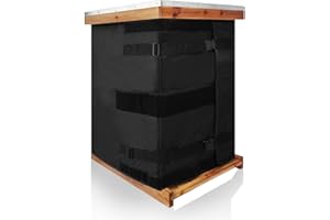 QHZHANG Winter Bee Hive Wrap for 5 & 8 &10 Frame Hives, Beehive Winter Protection Cover, Adjustable Beehive Wrap Beekeeping Supplies, 600D Oxford Insulated Cover, Waterproof, Windproof, Wram