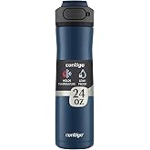 Contigo Cortland Chill 2.0 Blueberry Stainless Steel Water Bottle Vacuum-Insulated Spill-Proof Lid 24oz Ideal for Hot or Cold Drinks Interchangeable Lid Perfect for Kids & Adults