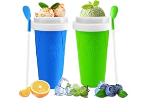 WALLBIG 2 Packs Slushie Cup,Slushy Cup,Magic Quick Frozen Smoothies Cup,Portable Double Layer Slushy Maker Cup,Slushie Maker Cup with Straw and Spoon,Gift for Everyone
