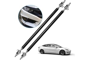 Saihisday 8-13 inch Adjustable Universal Front Bumper Lip Splitter Strut Brace Rod Tie Support Bars Black (Set of 2)
