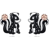 Skunk Earrings Sterling Silver Skunk Stud Earrings Cute Animal Jewelry Gifts for Women