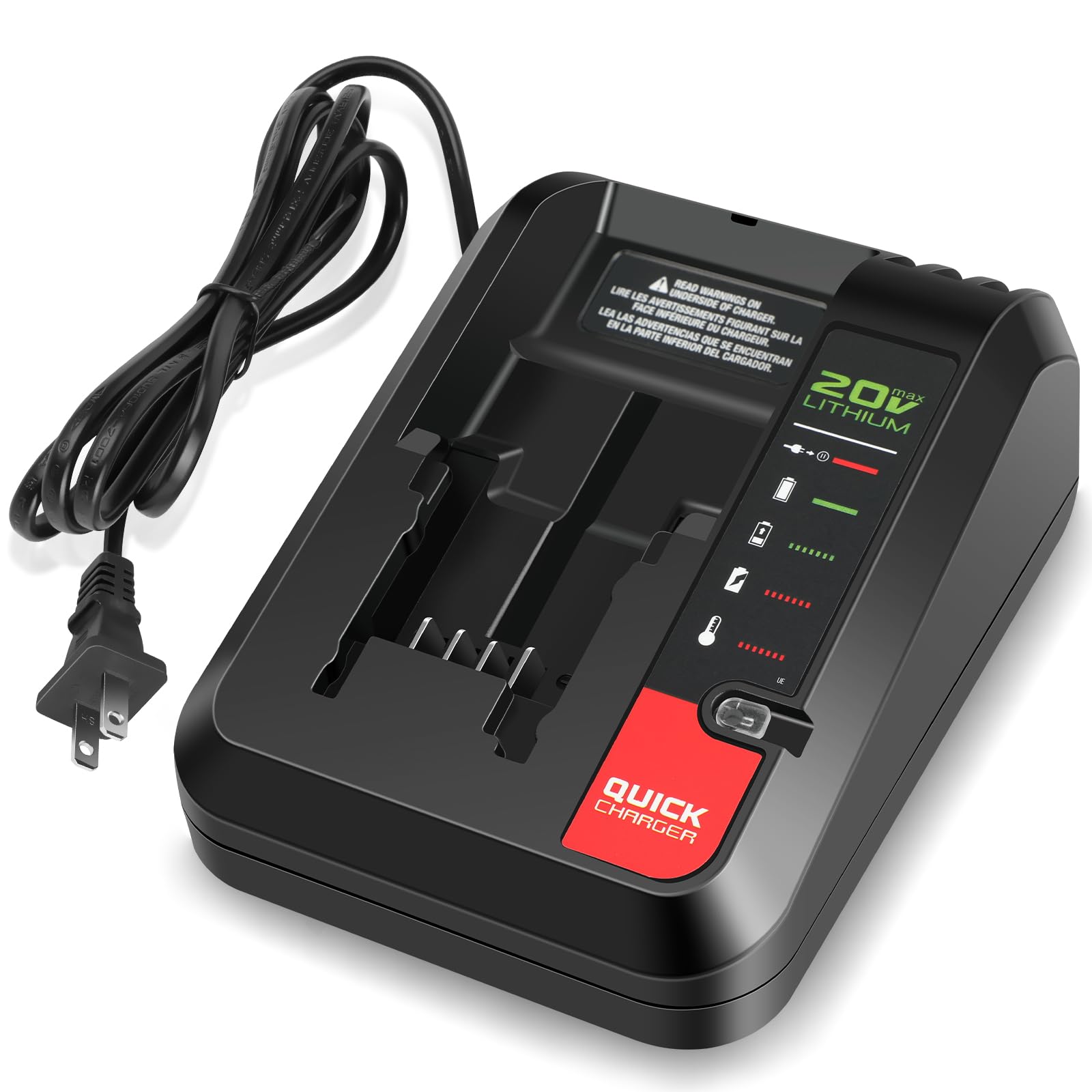 Photo 1 of Battery Charger for Porter Cable 20V MAX Lithium Battery PCC685LP PCC680L PCC692L PCC699L and Black Decker 20V Battery LBXR20 LBX4020