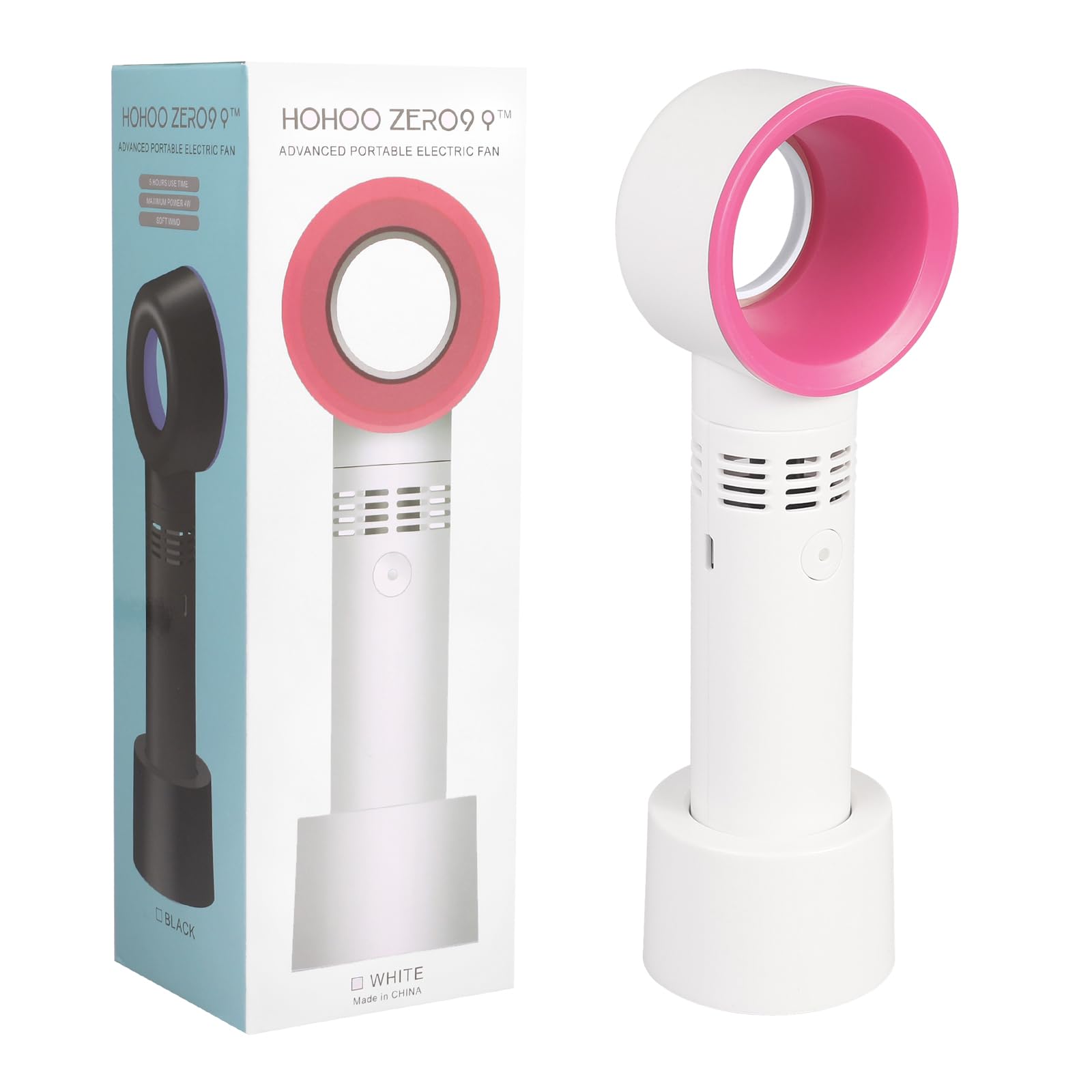 Fenshine Portable USB Rechargeable Mini Fan Dryer Bladeless Handheld Fan for Eyelash Extension, Air Conditioning Blower for Essential Eyelash Extension Supplies (White)