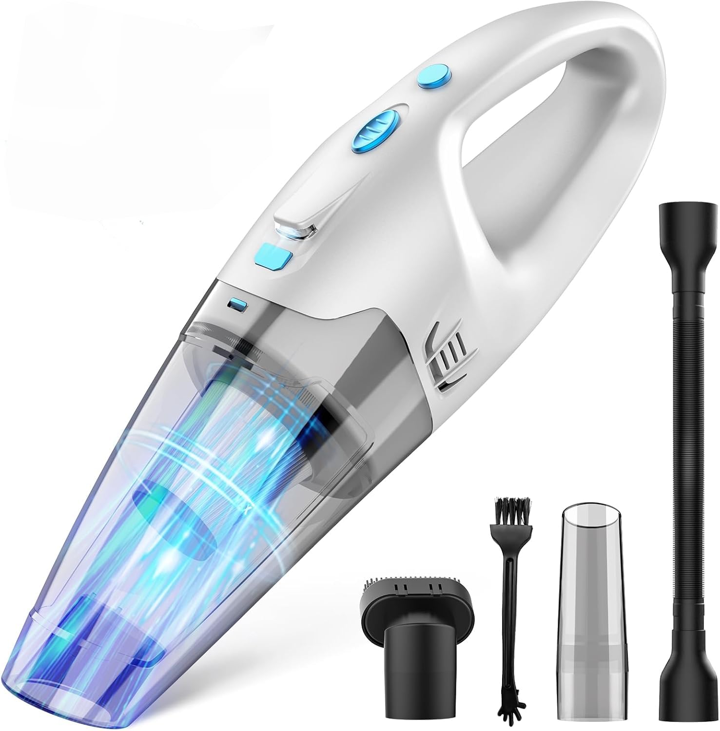 Photo 1 of FUOAYOC Handheld Vacuum Cordless, Hand Vacuum Cordless Rechargeable with LED Light/Multi Accessories,1.6lbs Car Portable Vacuum Cleaner for Pet Hair, Home, Car, Office