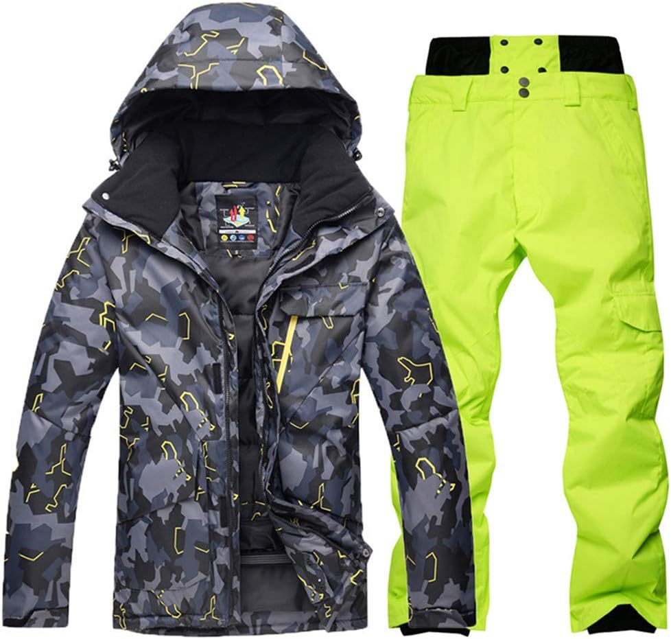 Gski Men's Activewear Set/Ski Jacket with Pants Windproof, Warm, Detachable Cap Skiing/Snowboarding / Winter Sports Poly, Eco-Friendly Polyester Pants/Trousers / Tracksuit/Top Ski Wear