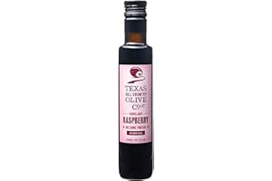 TEXAS HILL COUNTRY OLIVE CO. Raspberry Balsamic Vinegar - Gourmet Barrel Aged Infused Balsamic Vinegar - Great for Dressing Dipping Glazing - No Artificial Flavors or Added Sugar - Made in Texas (8.5 oz)