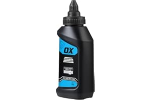 OX Pro Series Black Chalk Line Powder 8oz Marking Chalk Refill - Permanent Weather Resistant Construction Line Marking Powder