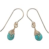 Women’s Birthstone Gemstone Drop Earrings – Gold Filled Dangle Earrings