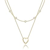 Valentine's Day Gifts for Women Heart Necklaces for Women, Dainty 14K Gold/Silver Plated Necklace Cute Tiny Gold Diamond Infiniy Heart Pendant Jewelry, Ideal Gifts for Mothers Day Birthday Graduation