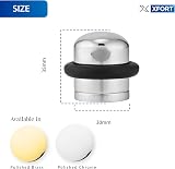 XFORT Polished Chrome Floor Door Stopper 2 Pack - Rubber Ring Soundproof Wall view 3