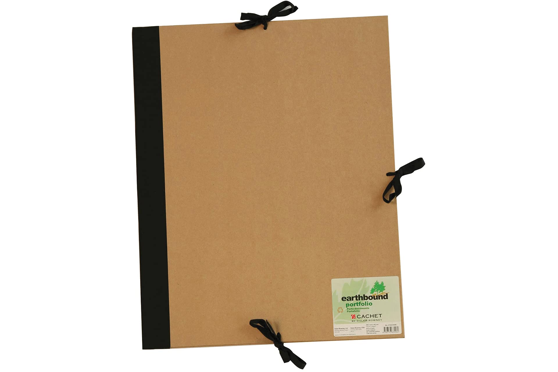 Daler-Rowney Cachet Earthbound A1 Tan Artist Artwork Portfolio with Flaps Hard Cover Folder, with Ribbon Ties, Acid-Free, For Artists & Students