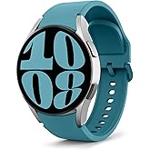 MoKo No Gap Band Compatible with Samsung Galaxy Watch 7 6 5 4 FE Band 40mm 44mm/Watch 5 Pro 45mm/6 4 Classic 43mm 47mm 42mm 46mm, 20mm Soft Silicone Sport Strap for Women Men, Blue