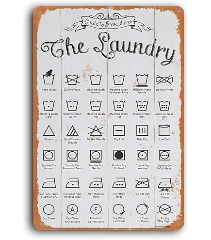Laundry Symbols Guide Magnet - Extra Large 8.5x11 Inch Clothing Care Cheat Sheet For Washer & Dryer