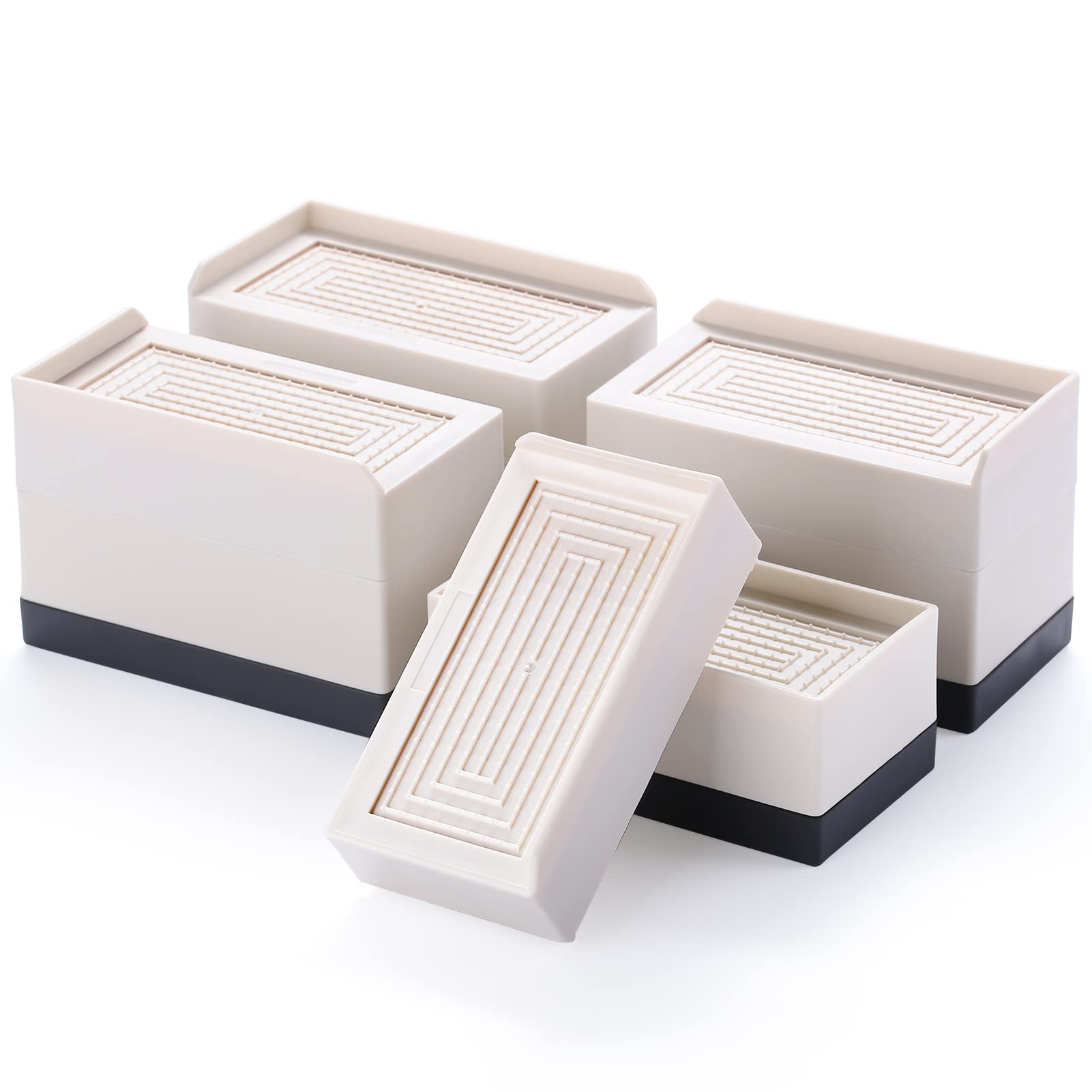 INOVASHON Adjustable Bed Risers 3 Inch, Heavy Duty Furniture Risers with Space Saving, Non-slip Soft Risers up to 1100Lbs, Sofas Risers, Decorative Furniture Risers for Desk Sofa Table Legs Risers