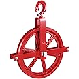 YJINGRUI Scaffold Hoist Pulley, 12" Scaffolding Wheels Cast Iron, 1000lbs Pulley Wheel Gin Wheel, Gin Block Pulleys for Lifting