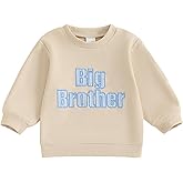 XRTBMN Big Brother Sweatshirt Toddler Boy Long Sleeve Embroidery Gingham Letter Pullover Tops Kid Fall Clothes Winter Outfit