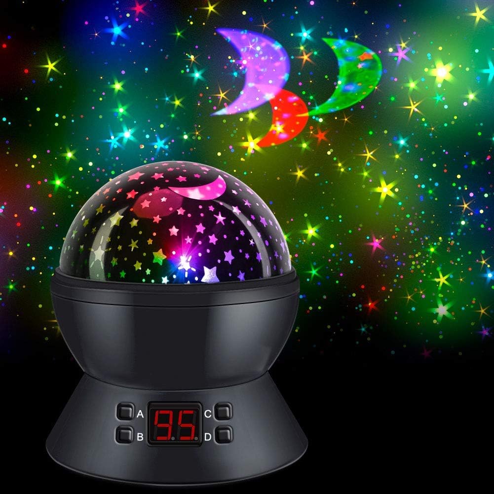 Star Projector, Night Lights for Kids- LBell Rotating Cosmos Star Sky Night Lamp with Timer, Christmas Gift for Kids Girls Boys and Baby (Multi-Colored)