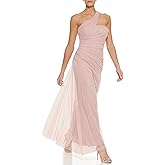 DKNY Womens Tulle One Shoulder Sleeveless Dress