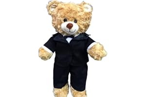 PLUSH GEAR Tuxedo 6-10 Inch Plush Bear Toy Clothes Outfit for Stuffed Animal Doll Accessories Dress Up Formal Costume