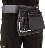 Spares2go Oil Tanned Leather Multi Pocket Nails Pouch Tool Belt view 5