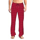 Idtswch Mens Tall Pajama Pants 30/32/34/36/38 Long Inseam Plaid Lounge Pants Sleepwear Pajama Bottoms 100% Cotton