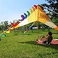 SICA 110cm Rainbow Spiral Curlie Tail Windmill Colorful Wind Spinner Tent Garden Decoration