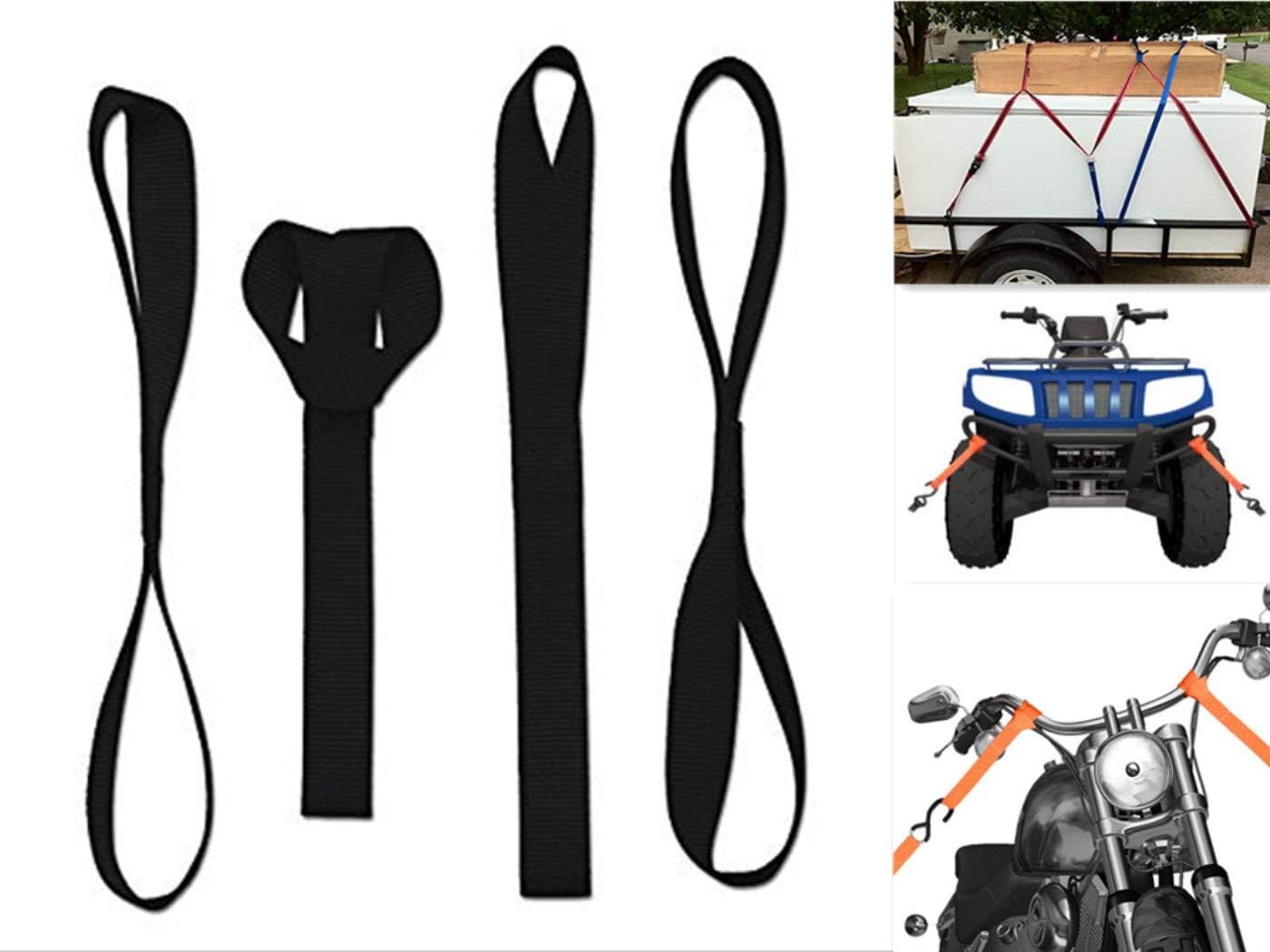ZYTC 12" Heavy Duty Soft Loops Krawatten Cargo Ratchet Straps Schwarz