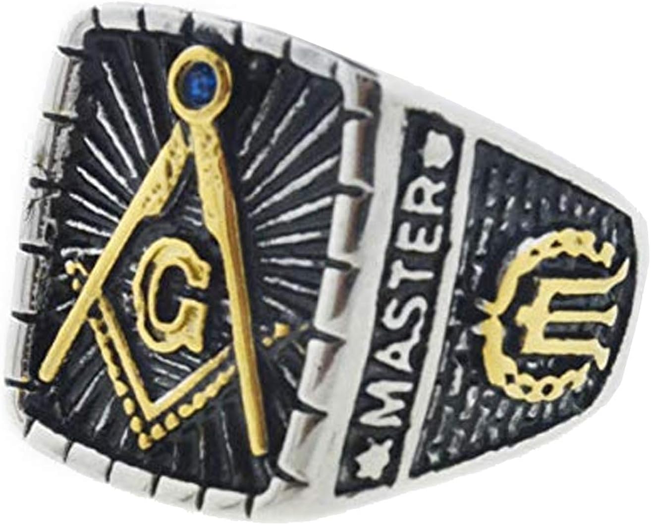 Mason Ring 14k Plated Stainless Steel Freemason Ring / Masonic