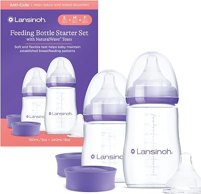 Lansinoh Baby Bottle Starter Set Anti Colic Teat 2 Bottles 160/240ml