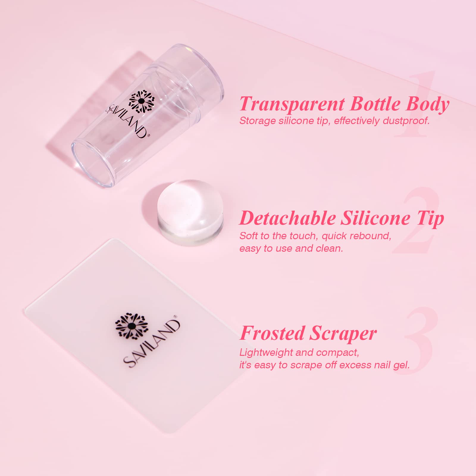 SAVILAND French Manicure Kit: French Tip Nail Stamp with White Gel Nail Polish Set, Jelly Silicone Nail Stamper Nail Stamper Kit for French Nails Home DIY Nail Salon