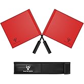 Great Call Athletics | Volleyball Pro Red Flag Set With Case | Referee 2 Pieces Line Judge Linesman Soccer Track Official