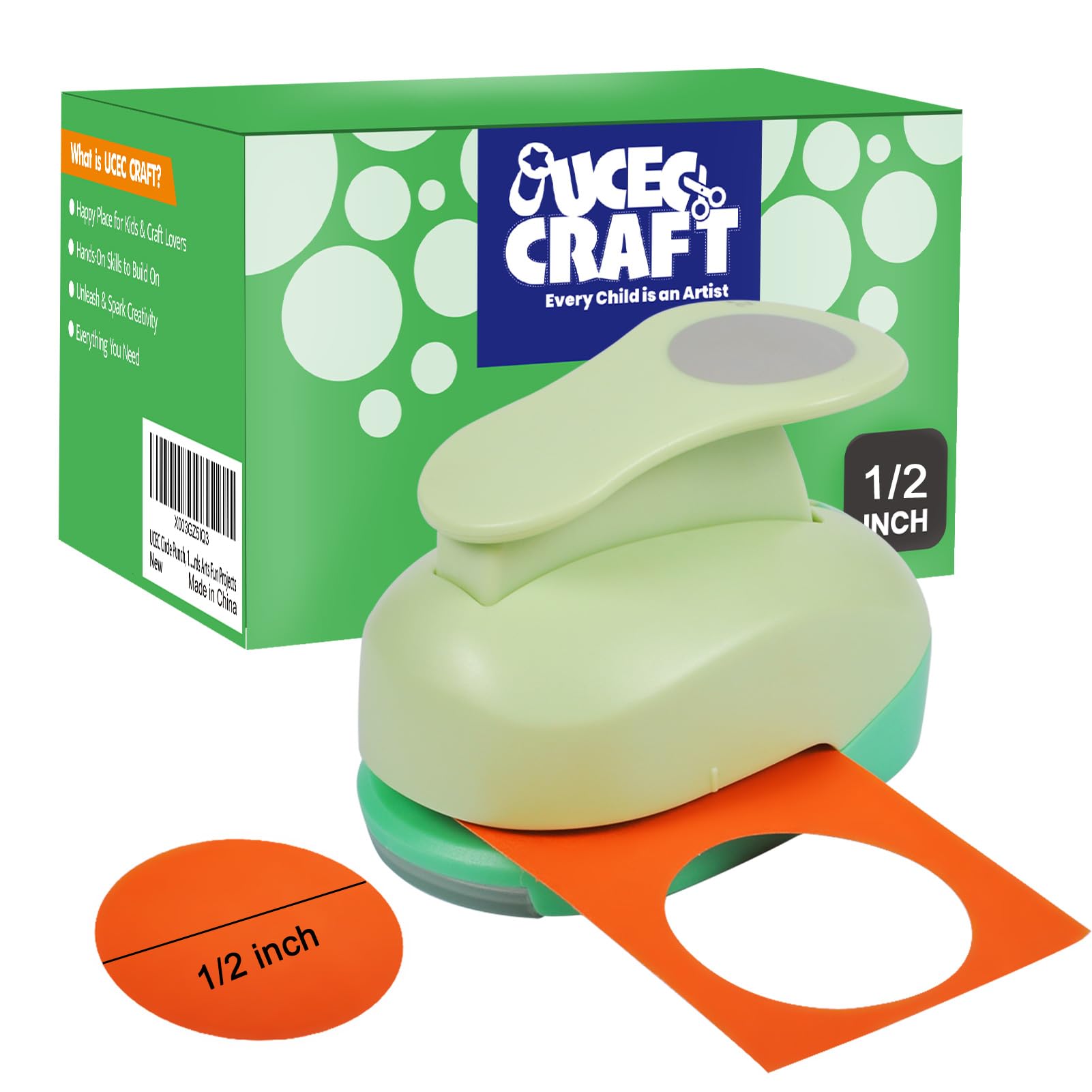 Photo 1 of UCEC 1/2 Inch Circle Punch - Paper Circle Punch for Crafts, Scrapbooking, Cards & Arts